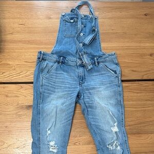 Hollister Light Blue Denim Overalls